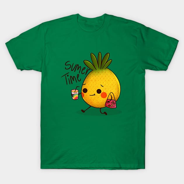 Summer Time Pineapple T-Shirt by lamosquitamuerta